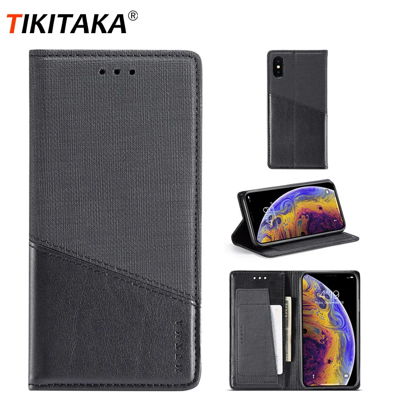 

Tikitaka Leather Flip Case For Samsung A30 M20 M10 S10 S10 S9 Plus Canvas Card Slots Wallet Cover For Galaxy Note 8 Note 9 S8