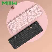 MIIIW-teclado inalámbrico con Bluetooth, modo Dual, para Windows, Mac, Android iOS, 102 teclas, 2,4 GHz, alta calidad, multisistema, Compatible