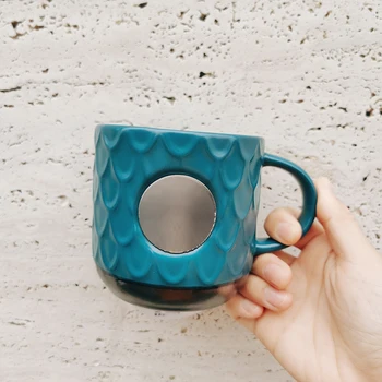 

Milk Tea Cups Classic Coffee Mug 473ml Mermaid Pattern Milk Coffee Cups Novelty Gifts Ceramic buck Standard