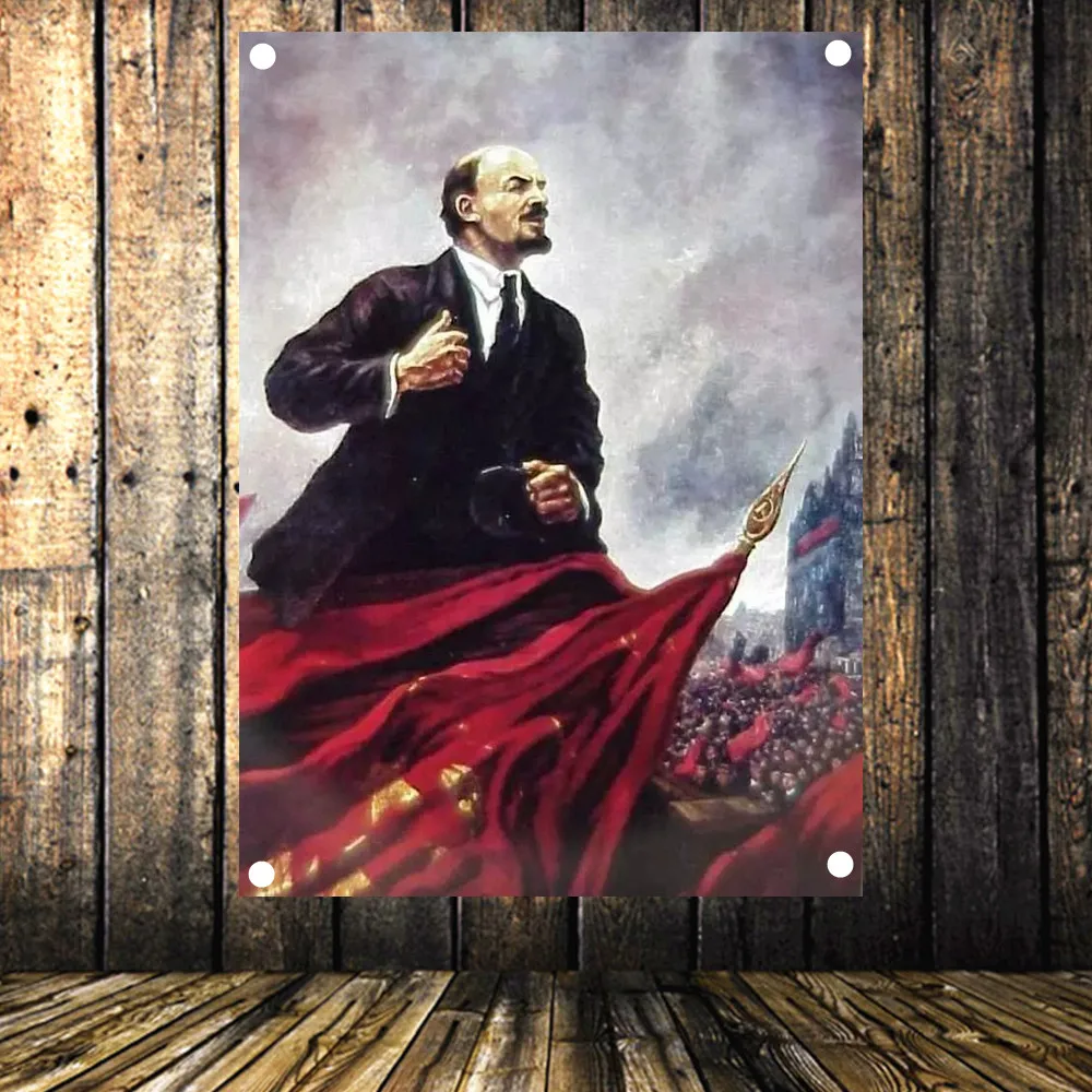 Советский лидер в. В. Ленин портретный плакат винтажный флаг баннер гобелен