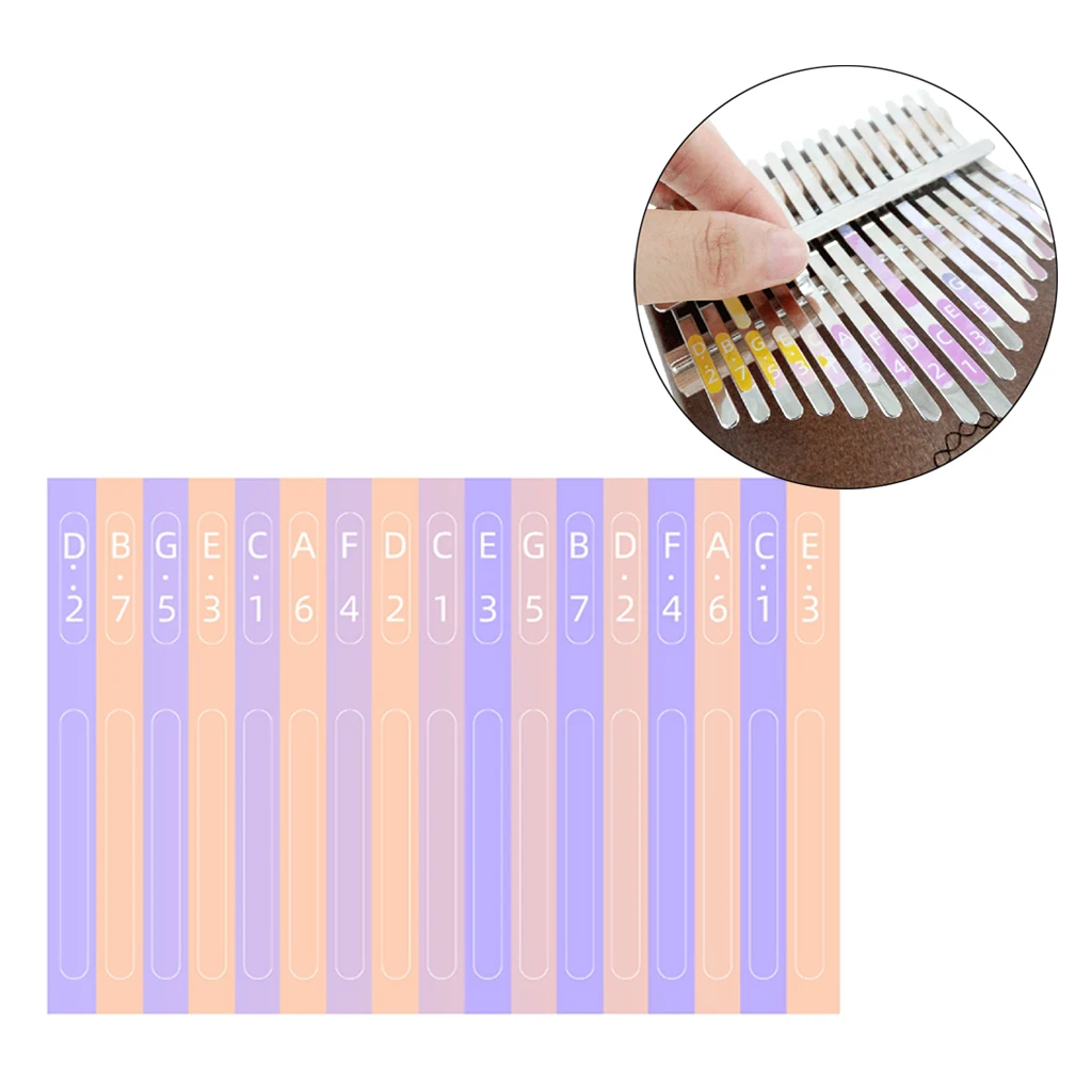 Kalimba Scale 17 Key Sticker Percussion Parts Accessories for Learner Musical Instrument Kit