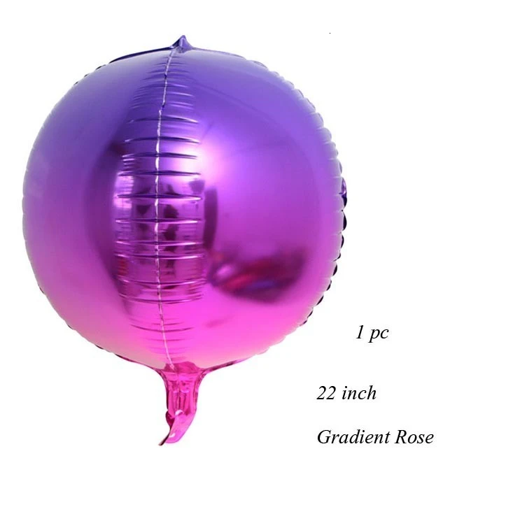 1 шт. 18/22 дюйма металлические звезды и сердце 4D диско градиент цвета шары для свадьбы и дня рождения вечерние детские Душ Декор реквизит для фотосессии принадлежности - Цвет: 1PC Gradient Rose