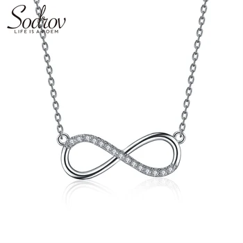 

Sodrov 925 Silver lucky 8 Pendant Necklace For Women silver 925 jewelry