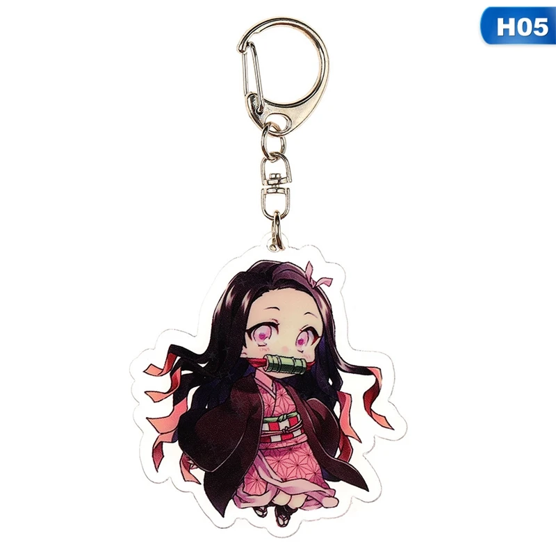 Аниме демон убийца Kimetsu No Yaiba Kamado Tanjirou косплей реквизит брелок Kamado Nezuko акрил прекрасная цепочка для ключа брелок - Цвет: 5