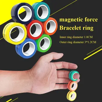 

3pc/set Anti-Stress Finger Magnetic Rings Autism Anxiety Relief Focus Kids Decompression Fingertip Toys Magnet Toy Finger Game