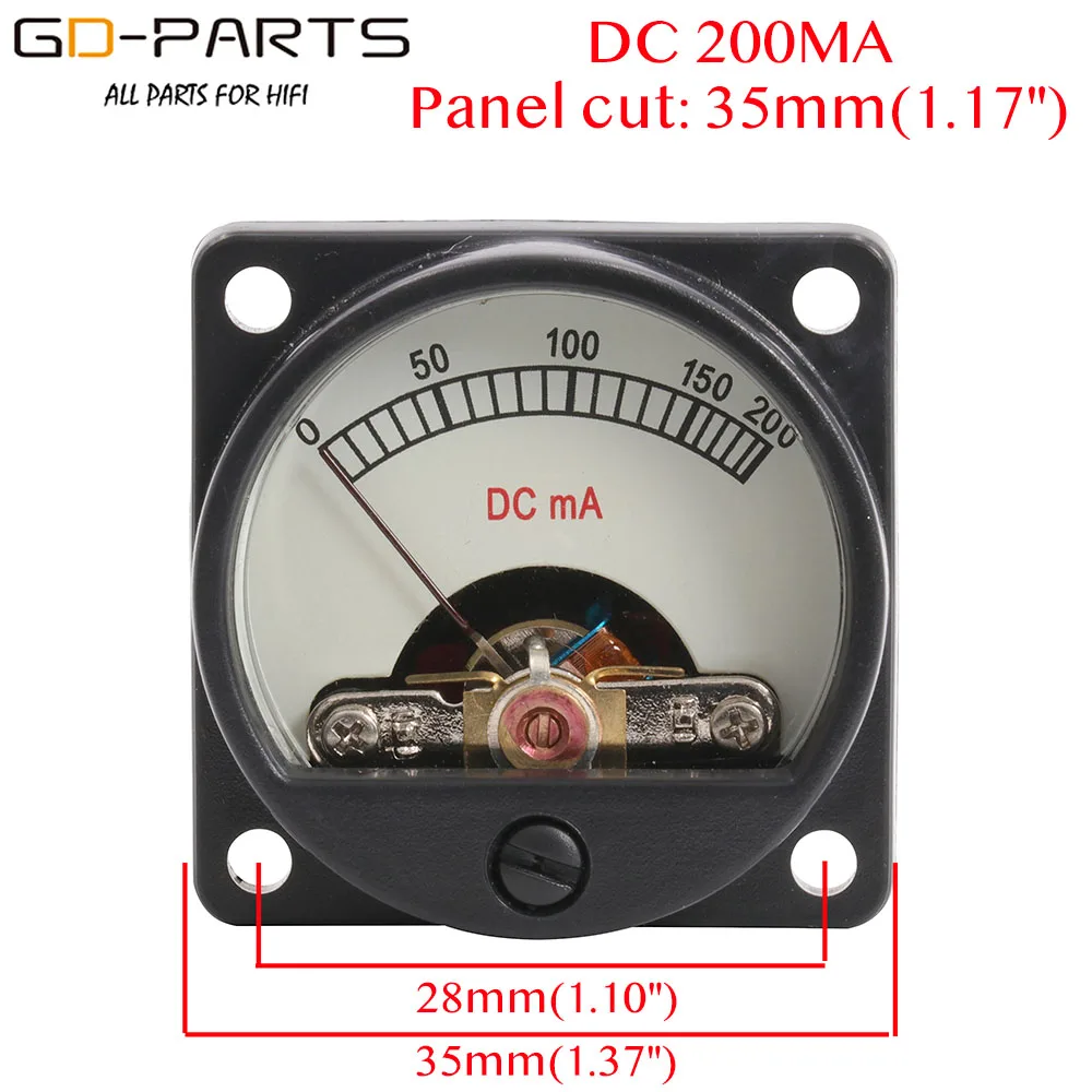 35 мм DC100mA DC200mA 500UA VU панельный измеритель амперметр с 12V Теплый задний светильник