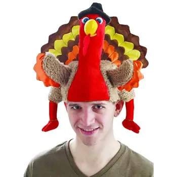 

Thanksgiving Turkey Hat Funny Carnival Chicken Leg Hat Plush Roasted Turkey Hat Christmas Thanksgiving Party Hat Cosplay Decor