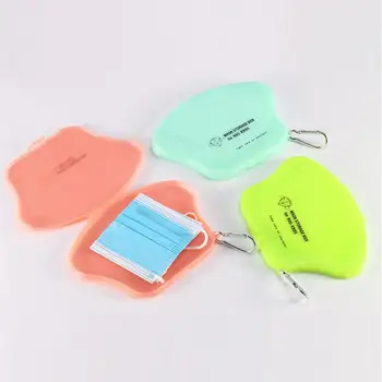

Portable Face Masks Organizer Mask Storage Box Temporary Storage Box Solid Color Double Buckle Receipt Storage Mask Organizer
