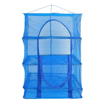 

Foldable 4 Layers Drying Net Fish Net Drying Rack Hanging Vegetable Fish Dishes Dryer Net PE Hanger Fish Net(Large)