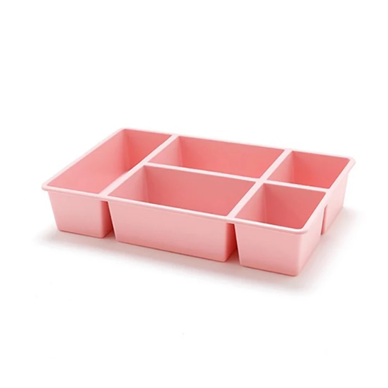 

5 Mesh Makeup Storage Box Desktop Storage Box Drawer Cabinet Storage Bag Holder Sundry Cosmetics Container, Pink