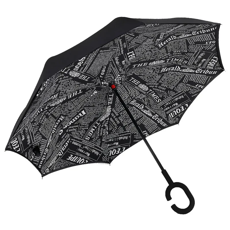 Зонтичный Обратный зон Новинка! Зонт от дождя, женский, двойной слой, перевернутый зонтик, ветрозащитный, дождевик, автомобиль, перевернутый зонтик для женщин и мужчин - Цвет: 739