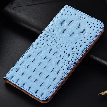

Phone Case for Samsung A60 Case 3D Crocodile pattern Flip Genuine Leather Soft Silicon Back Cover for Samsung Galaxy A60 Coque