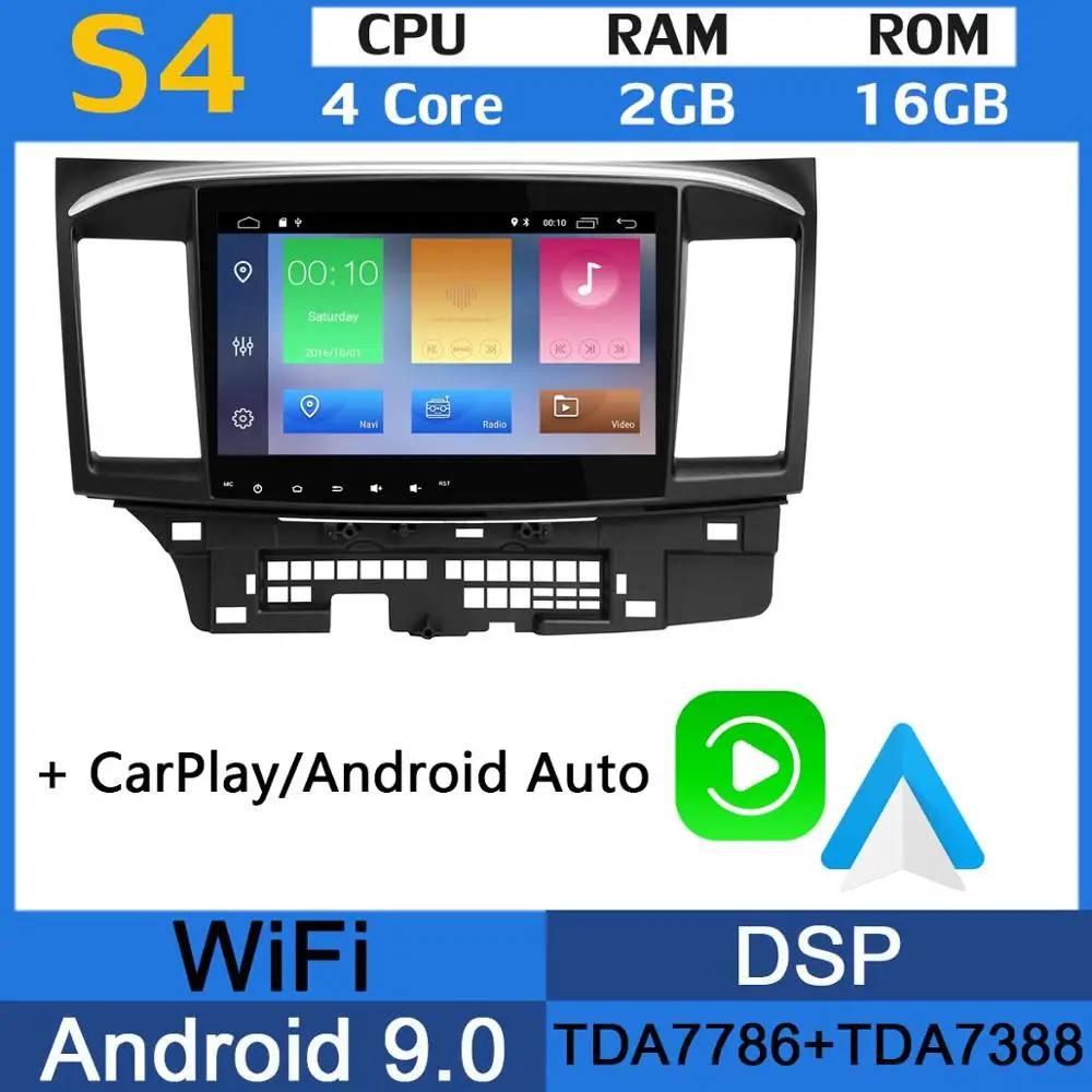 10," Android 9,0 PX6 4 Гб+ 64 ГБ Автомобильный DVD мультимедийный плеер радио gps навигация для Mitsubishi lancer 2008- DSP CarPlay стерео - Цвет: 2G RAM 16G CarPlay