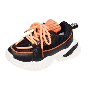 

Children Sneakers Boys Girls Bright Color Fashion Mesh Breathable Retro Shoes Casual Shoes 2020 Fall New Trend for 4-12 Yrs