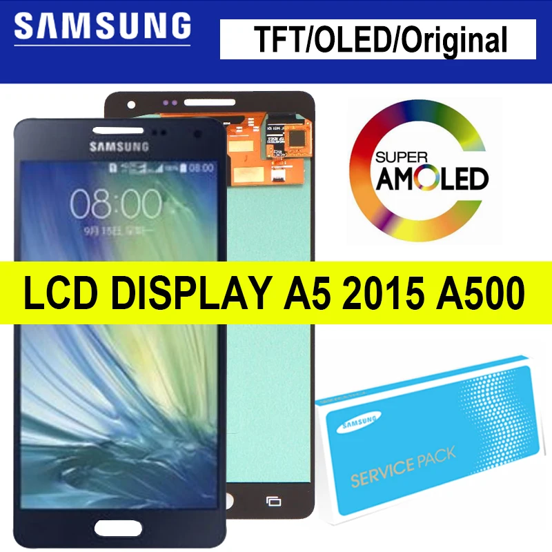ЖК-дисплей TFT/OLED/super AMOLED для SAMSUNG Galaxy A5 2015 A500FU A500 A500F A500M дисплей с тачскрином и
