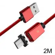 Essager Магнитный Usb кабель для телефона Android зарядный адаптер Кабели для мобильных и смартфонов кабели - Цвет: 2.1A 2M Red