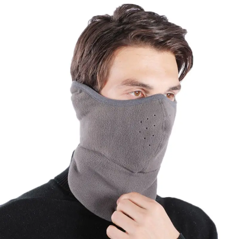 Унисекс наружная велосипедная маска ветрозащитная Флисовая теплая защитная маска для пешего туризма маска для лица шарф для лица маска для носа - Цвет: Серый