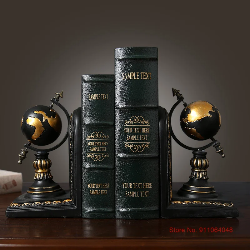 

American Retro Resin Globe Bookcase Antique Home Decor Creative Study Room Decoration Library Accessories Best Gift For Teachers