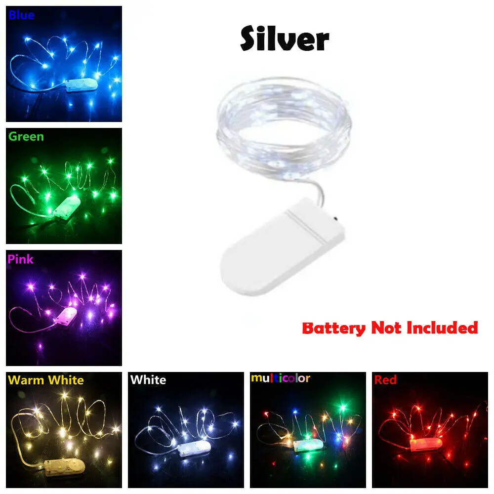 1m LED Fairy String Light 5V Copper Wire LED String Holiday Light  Battery Operated For Party Christmas Wedding Garland Lighting