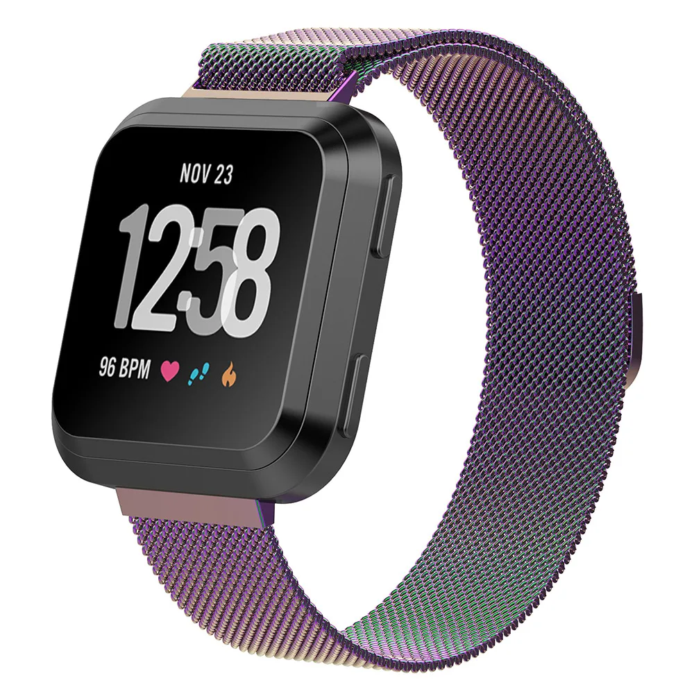 Потрясающий браслет из нержавеющей стали для Fitbit Versa, умные часы correa для Fitbit Lite Versa 2, ремешок для часов, магнитный Миланский ремешок