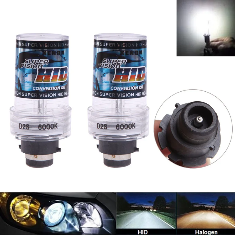 

2Pcs 35W 6000K D2S/D2C Car Replacement HID White Headlight Light Bulbs Car Light Source Car Accessories