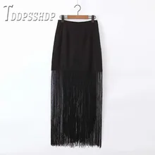 Длинная женская юбка с бахромой летние женские юбки нового дизайна