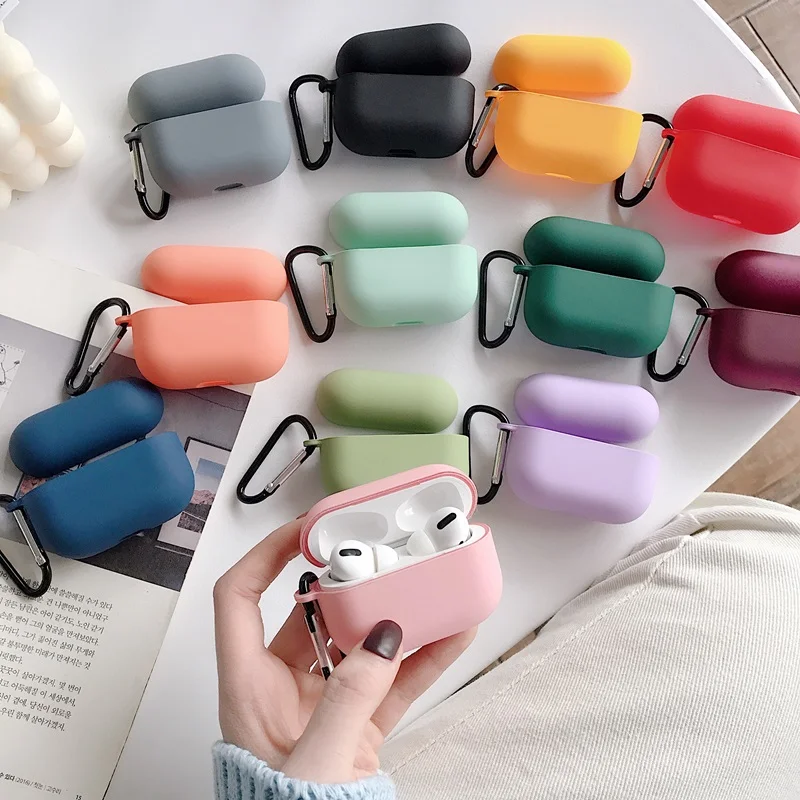 

Original Case For Apple Airpods Pro Wireless Bluetooth Earphone Case Candy Color Soft TPU Box For Air Pods Pro 3 Cover With Hook