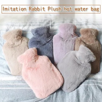 

800ml hot water bottle soft to keep warm in winter portable and reusable protection plush covering washable and leak-proof^1