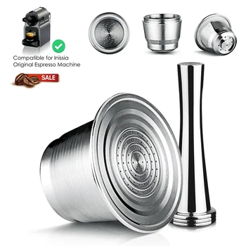 

Reusable Nespresso Coffee Filter Capsule Stainless Steel Permanent Cafe Plastic Tamper for Nespresso Machine Coffeeware Cups