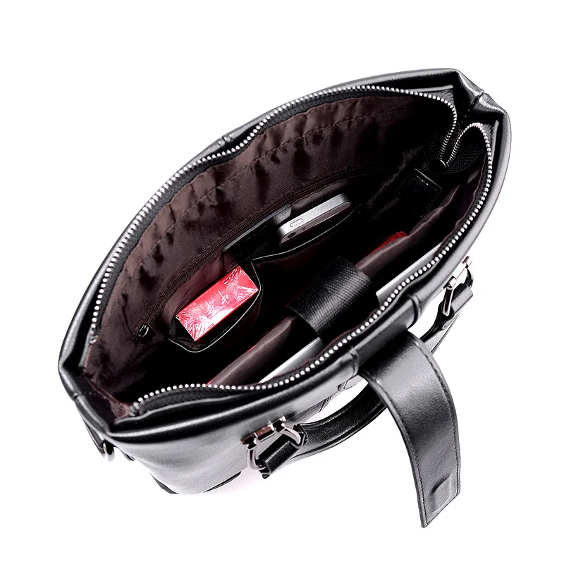 

Daishu Fashion Men Verticle Casual Handbag Single Zipper Shoulder Bag Nursing Briefcase Computer Bag Large Capacity