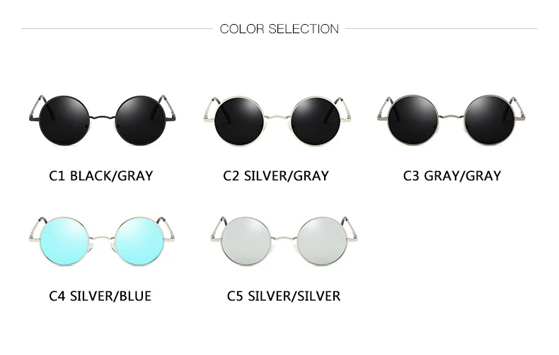 Стиль ретро, Панк круглые поляризованные солнцезащитные очки для мужчин и женщин, брендовая дизайнерская круглая металлическая оправа, высококачественные солнцезащитные очки UV400