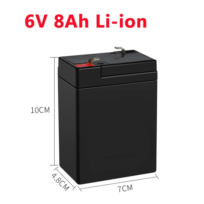 GTK 6V 4Ah-10Ah литиевая батарея 4.5ah/5.2ah/6ah/8ah/9ah/10ah не свинцово-кислотный для аварийного освещения весы детские автомобильные часы со звуком - Цвет: 6V 8Ah Li-ion