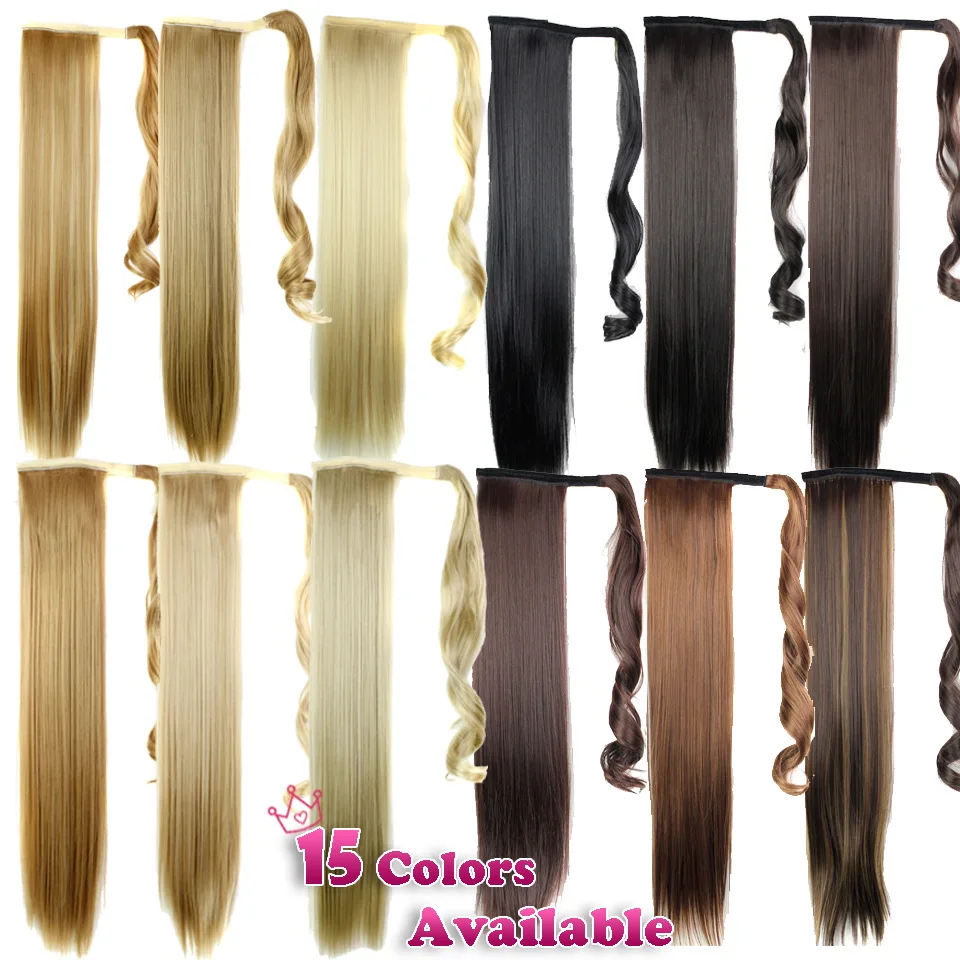 Drawstring Ponytail Straight Clip In Hair Extensions Hairpiece Pony Tail Synthetic Long Wrap Around Ponytail Extension Msglamor