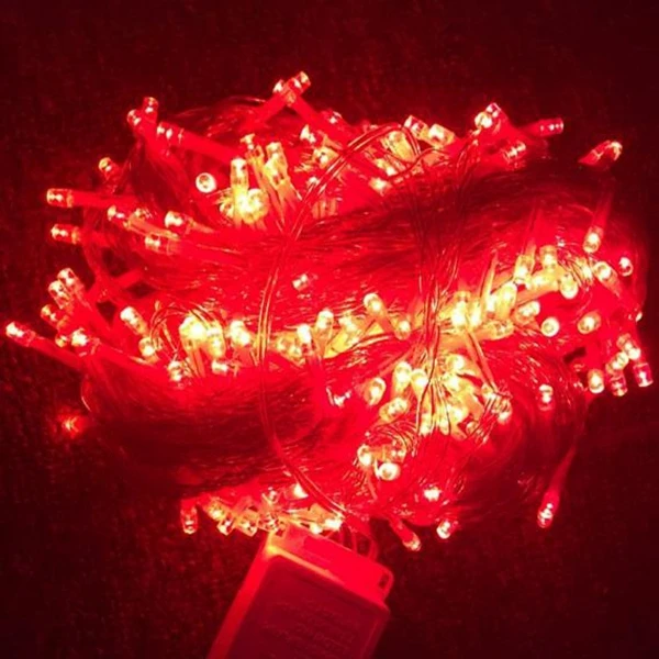 Уличный светильник 10 м, 20 м, 30 м, 50 м, 100 м, светодиодная гирлянда, сказочный светильник, 8 режимов, Рождественский светильник, для праздника, свадьбы, вечеринки - Испускаемый цвет: Красный