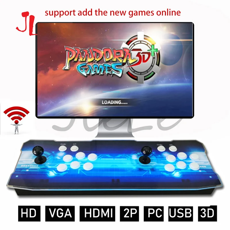 US $102.09 Wireless add Pandora Key Arcade 168 x3D Console with PCB Board 2 Player Home Use Controller 4018 Games Retro Video Game Machine