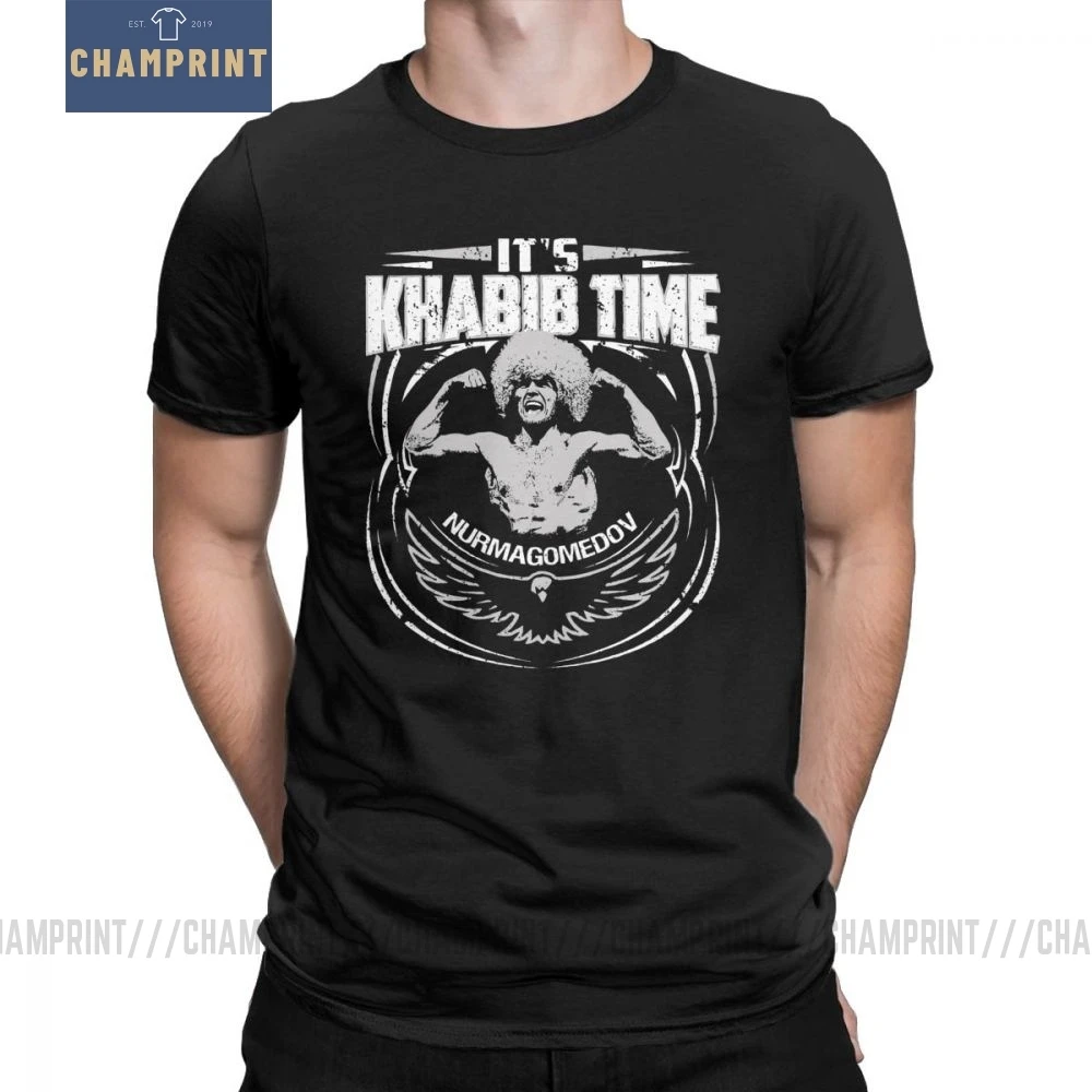 Хабиб нурмагомедов Футболка мужская MMA Fighter Dagestan Россия графическая одежда с коротким рукавом винтажные футболки с круглым вырезом хлопковые футболки