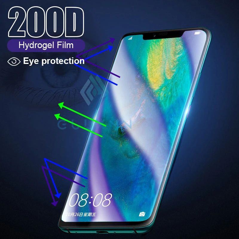 

200D Curved Soft Hydrogel Film On The For Huawei P30 Pro P20 Lite Full Cover For Mate 30 20 10 Anti Blue Light Screen Protector