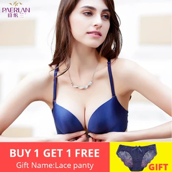 

PAERLAN Before Buckle Underwear Comfortable Breathable Thin Section Simple Underwear Female No Steel Ring Bra Gathered