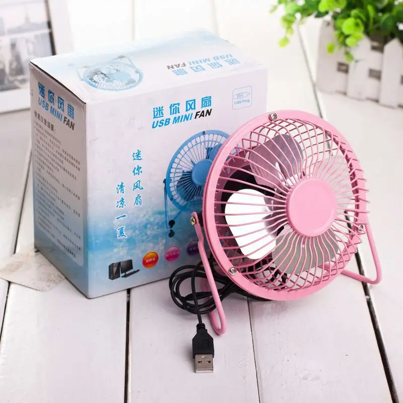 

Strange New 4-Inch USB Fan Mini Aluminum Leaf Small Fan Computer Desktop Office Household Metal Small Appliances
