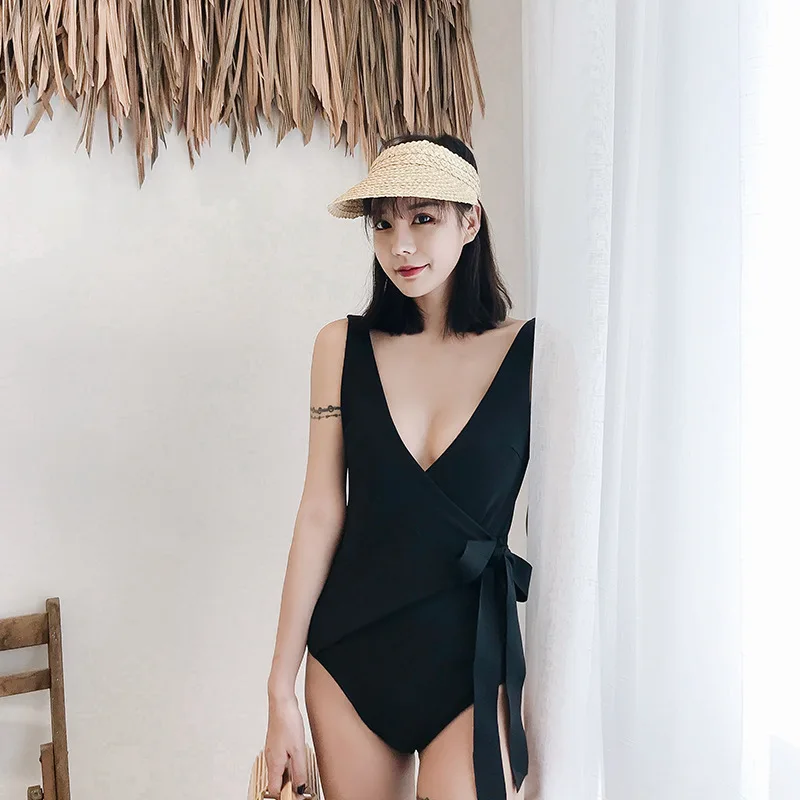 

Women's Beach Outings 2019 Woman Swimsuit One-Piece Swimwear For Women Full One Piece May Female Ins White Sexy Solid Spandex
