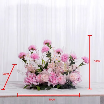 50cm length 08 Свадебный дорожный свинец искусственные Искусственные цветы ряд арки цветок украшение Цветочная композиция домашний цветочный фон Настенный декор - Цвет: 50cm length 08