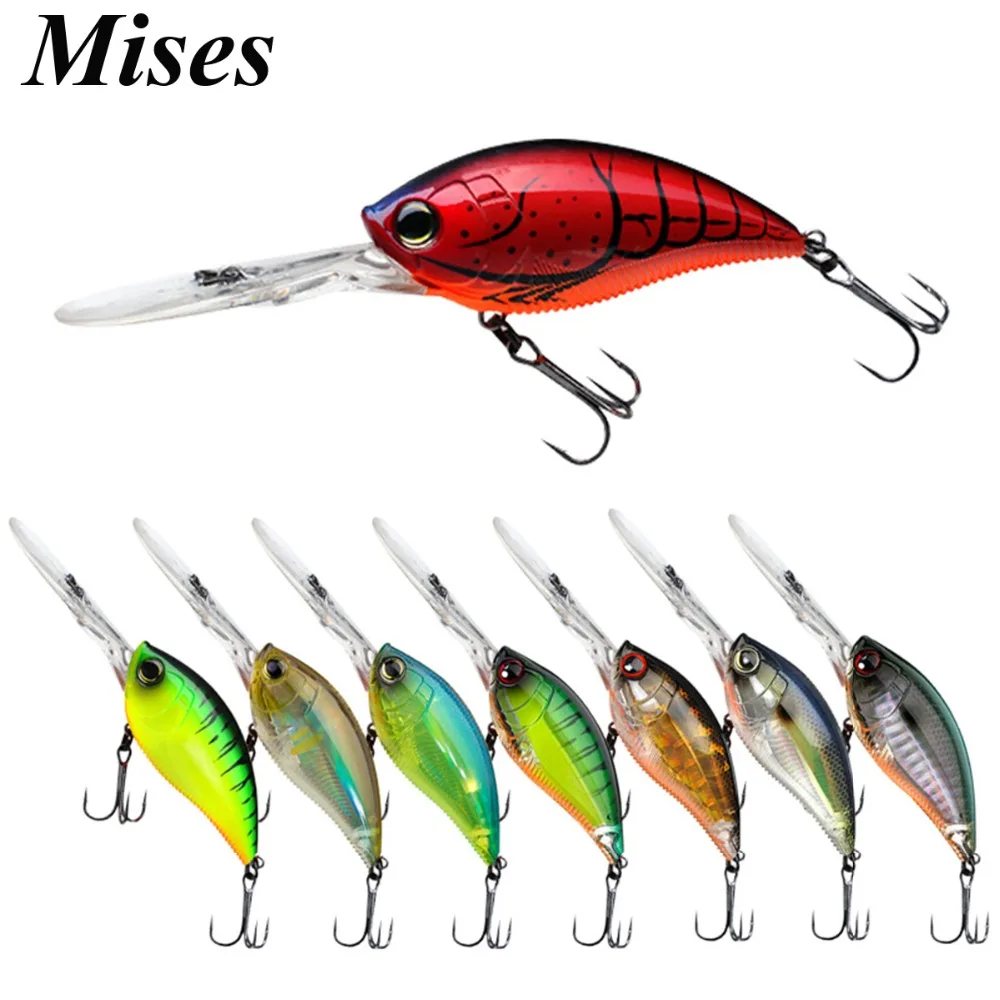 70mm 22g Crankbait Long Lip Fishing Lure Floating Bionic Wobbler Crank Bait Artificial Lure Hard Bait 3D Eyes Minnow Bass