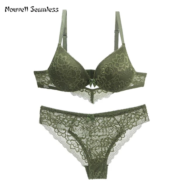 Nouvelle Seamless Brand Sexy Lace Strap Bras Set For Women Push Up