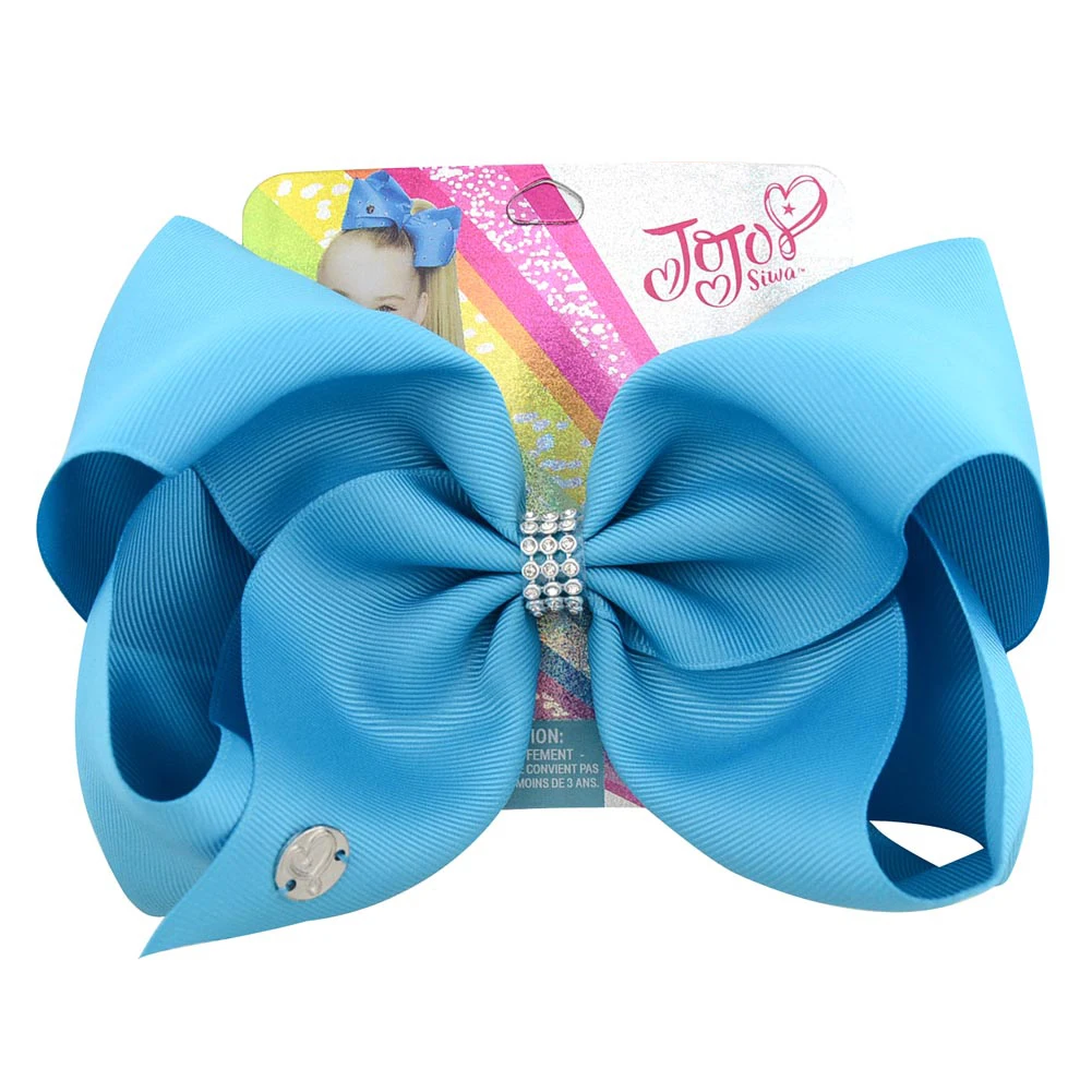 8 inch Large Jojo Bows Jojo Siwa Ribbon Bows With Clips For Kids Girls Boutique Solid Hair Clips Hair Accessories - Цвет: 837-j-7