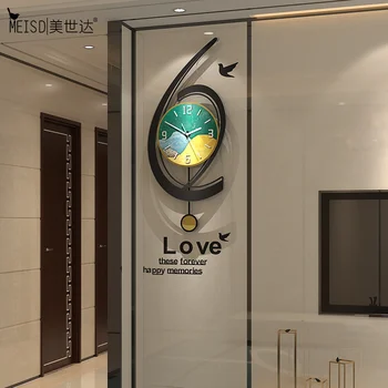 

MEISD Modern Design Clock Pendulum Quartz Silent Watch Creative Home Decor Wall Stickers Horloge Wall Art Painting Free Shipping
