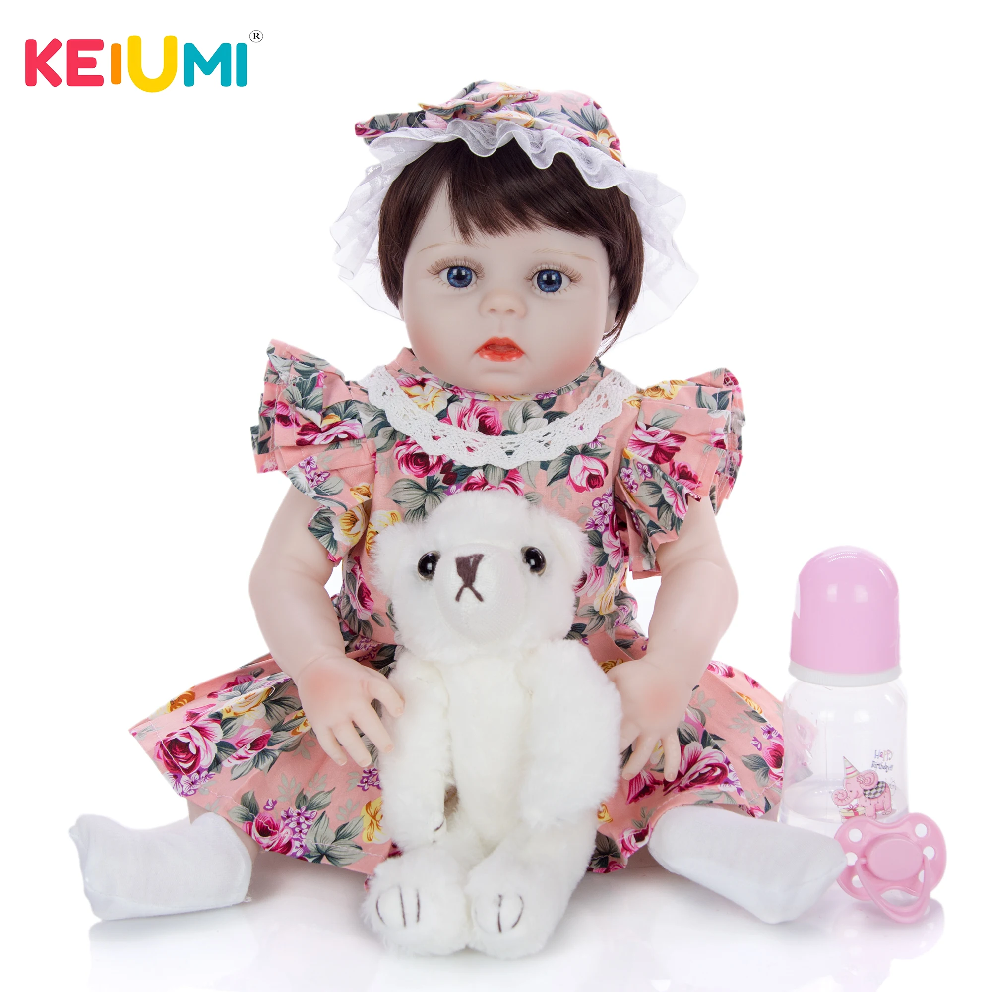 Реалистичная кукла-реборн KEIUMI 19 дюймов 48 см полностью силиконовая для девочек