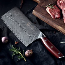 YARENH 7 Inch Cleaver Knife Chinese Vegetable Kitchen knives 67 Layers Damascus Chef Professional Cooking Knife Rosewood Handle