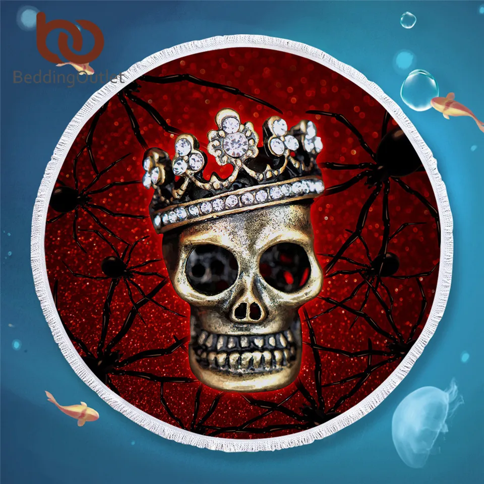 Постельное белье Outlet Spider Skull круглое пляжное полотенце для взрослых из