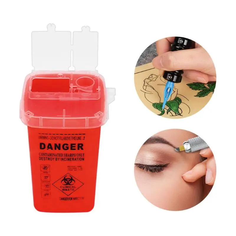 Sharps Container Collection Box Bin Medical Capacitance Sharp Durable Biohazard Piercing Needles Tattoo Artist Waste Box