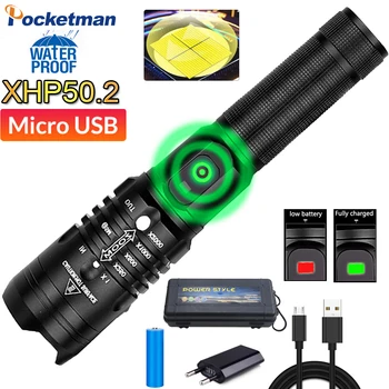 

80000 lumens flashlight xhp50.2 most powerful flashlight 18650 usb Zoomable torch xhp50 lantern 18650 hunting lamp hand light